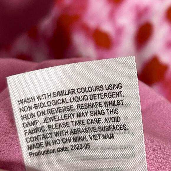 Whistles Womens Blurred Strokes Flippy Dress US 6 Pink Square Neck Feminine - Picture 11 of 11